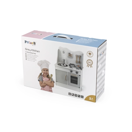 Viga 44049 PolarB Drewniana Kuchnia z akcesoriami eco gray