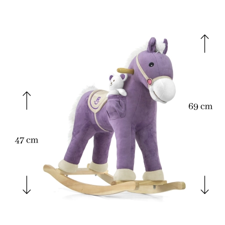 Milly Mally Koń na biegunach pluszowy Pony Purple
