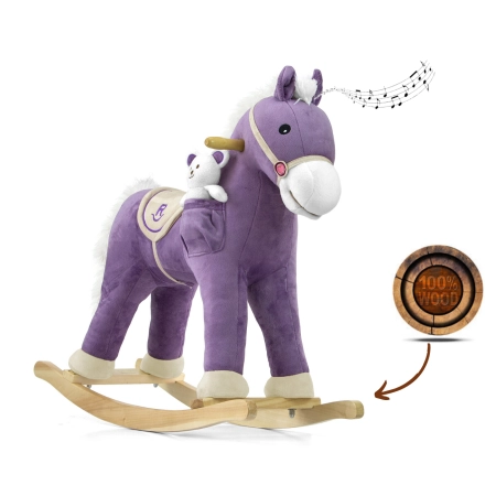 Milly Mally Koń na biegunach pluszowy Pony Purple