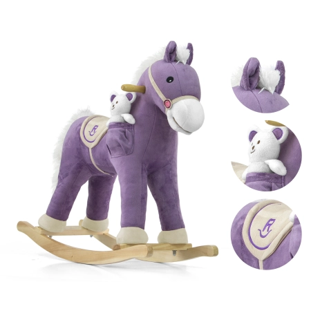 Milly Mally Koń na biegunach pluszowy Pony Purple