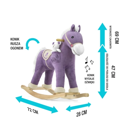 Milly Mally Koń na biegunach pluszowy Pony Purple