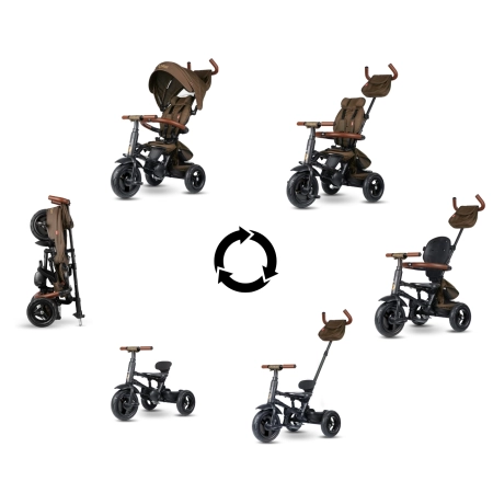 Qplay Rowerek Trójkołowy Rito Deluxe Rubber Brown