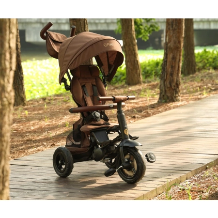 Qplay Rowerek Trójkołowy Rito Deluxe Rubber Brown