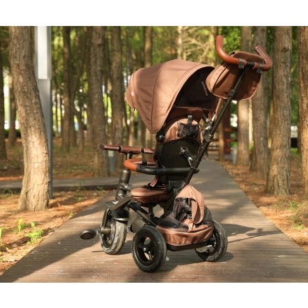 Qplay Rowerek Trójkołowy Rito Deluxe Rubber Brown