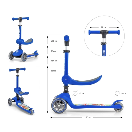 Milly Mally Scooter Fuzzy Blue