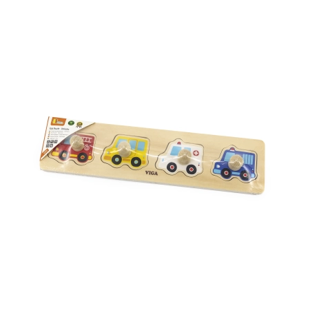 Viga 44535 Drewniane Pierwsze puzzle z uchwytami - auta