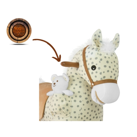Milly Mally Koń na biegunach pluszowy Pony Gray Dot