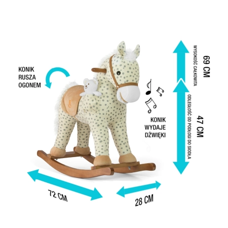 Milly Mally Koń na biegunach pluszowy Pony Gray Dot