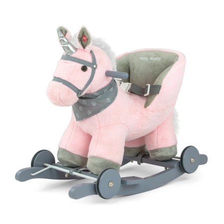 Milly Mally Koń na biegunach pluszowy Polly Pink Jednorożec