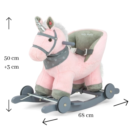 Milly Mally Koń na biegunach pluszowy Polly Pink Jednorożec