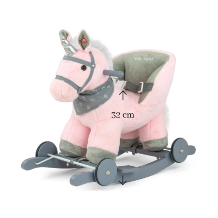 Milly Mally Koń na biegunach pluszowy Polly Pink Jednorożec
