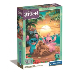 Clementoni Puzzle 500el Compact Stitch. Stitch i Angel na plaży 35547