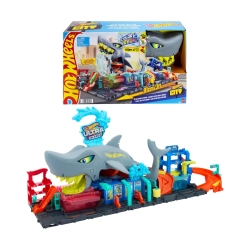 Mattel HTN82 Hot Wheels City Zestaw Ultra Myjnia z Rekinem