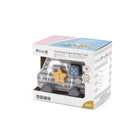Viga 44041 PolarB Drewniane Autko 2w1 do ciągnięcia i sorter