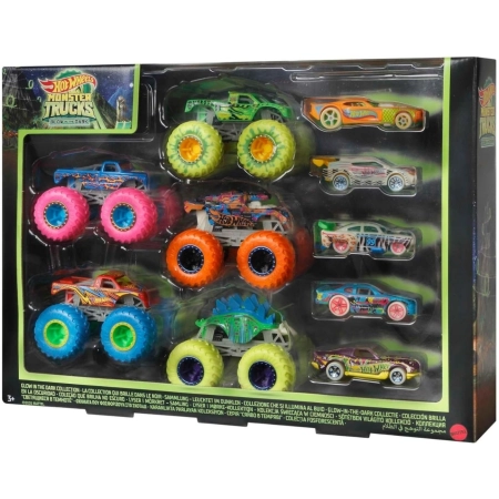 Mattel HCB57 Hot Wheels Monster Trucks Zestaw Świecący w Ciemności