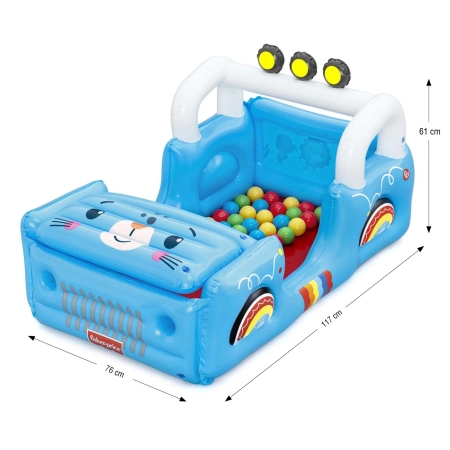 Bestway 93577 Fisher-Price Dmuchany Samochód z piłkami 1.17m x 76cm x 61cm