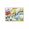 Viga 44581 Drewniane Puzzle na podkładce 48 elementów - poznajemy pracę strażaka
