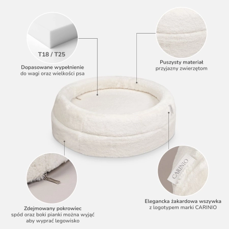 Legowisko dla zwierząt Carinio Nest Cream XL