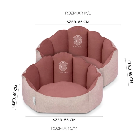 Legowisko dla zwierzątka Carinio Shell Blush M/L