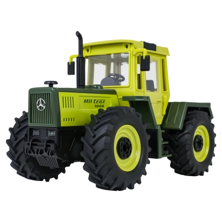 Traktor Zielony 1:24 z Pilotem Mercedes Benz + Żółta Przyczepa