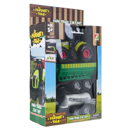 Traktor z Funkcją Świateł i Dźwięku + Naczepy