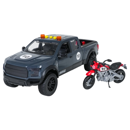Zestaw Auto Terenowe z Funkcją Świateł i Dźwięku + Motocykl