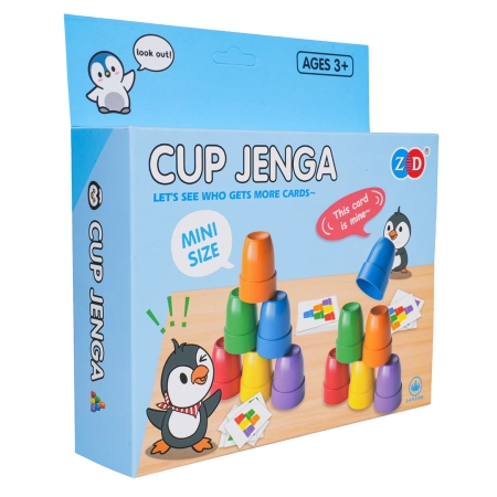 Gra Zręcznościowa MINI Kubeczki + Karty Edycja Pingwinek