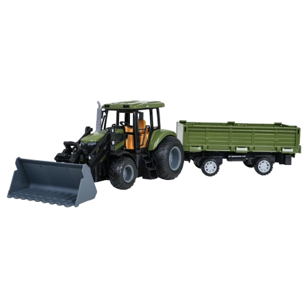 Zielony Traktor z Przyczepą R/C 1:20