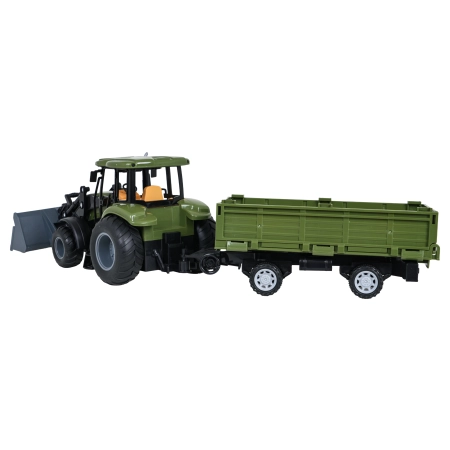 Zielony Traktor z Przyczepą R/C 1:20
