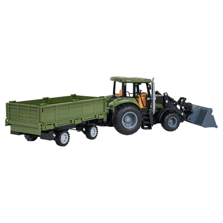 Zielony Traktor z Przyczepą R/C 1:20