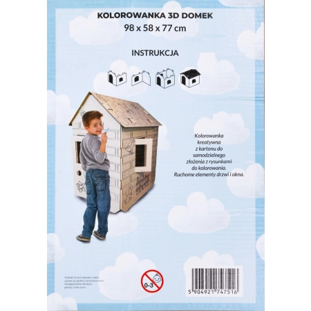 Kolorowanka XXL Domek z końmi 3D dla dzieci