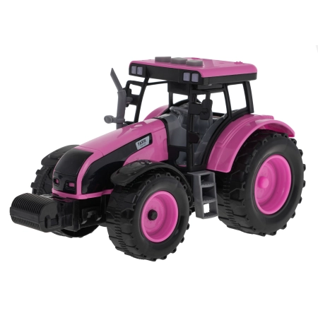 Interaktywny Różowy Traktor dla dzieci 3+ Otwierana maska + Dźwięki + Światła LED