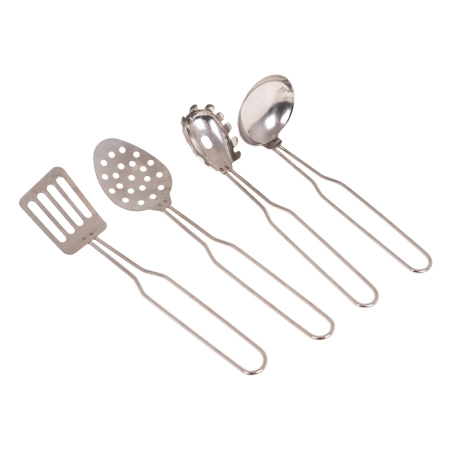 Zestaw Metalowych Garnków dla dzieci 3+ Przybory Kuchenne + Fartuch + Akcesoria 13 el.