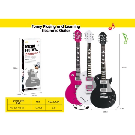 Zestaw Gitara + Mikrofon Róż