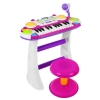 Różowy zestaw muzyczny Keyboard + Werble + Mikrofon dla dzieci 3+ Światła + Dźwięki 2 oktawy