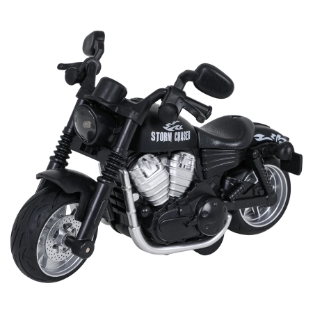 Metalowy Motocykl Czarny z Funkcją Świateł i Dźwięku