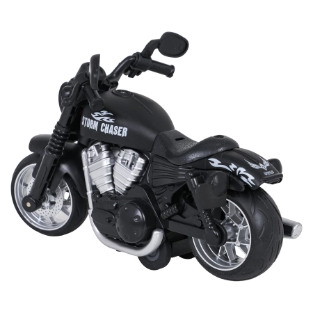 Metalowy Motocykl Czarny z Funkcją Świateł i Dźwięku