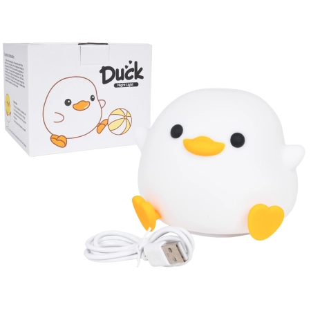 Lampka nocna Kaczuszka dla dzieci | Silikonowa lampka dotykowa USB-C