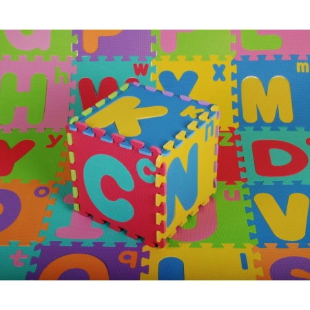 Puzzle piankowe Litery dla dzieci 3+ Pianka EVA + Wielkie Małe litery Alfabet + Mata podłogowa