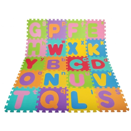 Puzzle piankowe Litery dla dzieci 3+ Pianka EVA + Wielkie Małe litery Alfabet + Mata podłogowa