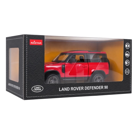 Autko Metalowe 1:24 Land Rover Defender 90 Czerwony RASTAR