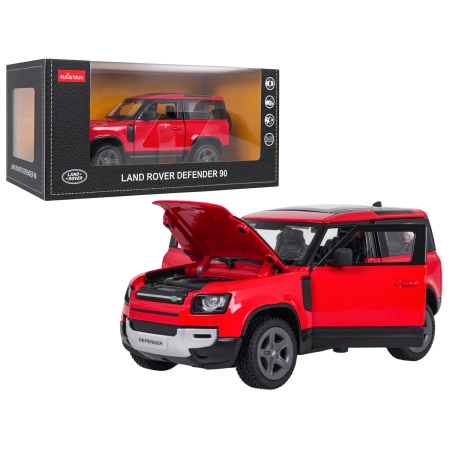 Autko Metalowe 1:24 Land Rover Defender 90 Czerwony RASTAR