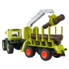Traktor Zielony 1:24 z Pilotem Mercedes Benz + Przyczepa na Drewno z Dźwigiem