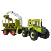 Traktor Zielony 1:24 z Pilotem Mercedes Benz + Przyczepa na Drewno z Dźwigiem