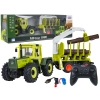Traktor Zielony 1:24 z Pilotem Mercedes Benz + Przyczepa na Drewno z Dźwigiem
